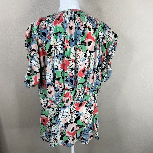 Polo Ralph Lauren Women's Floral-Print Crepe Peplum Blouse Multicolor Size 14 - Picture 2 of 16
